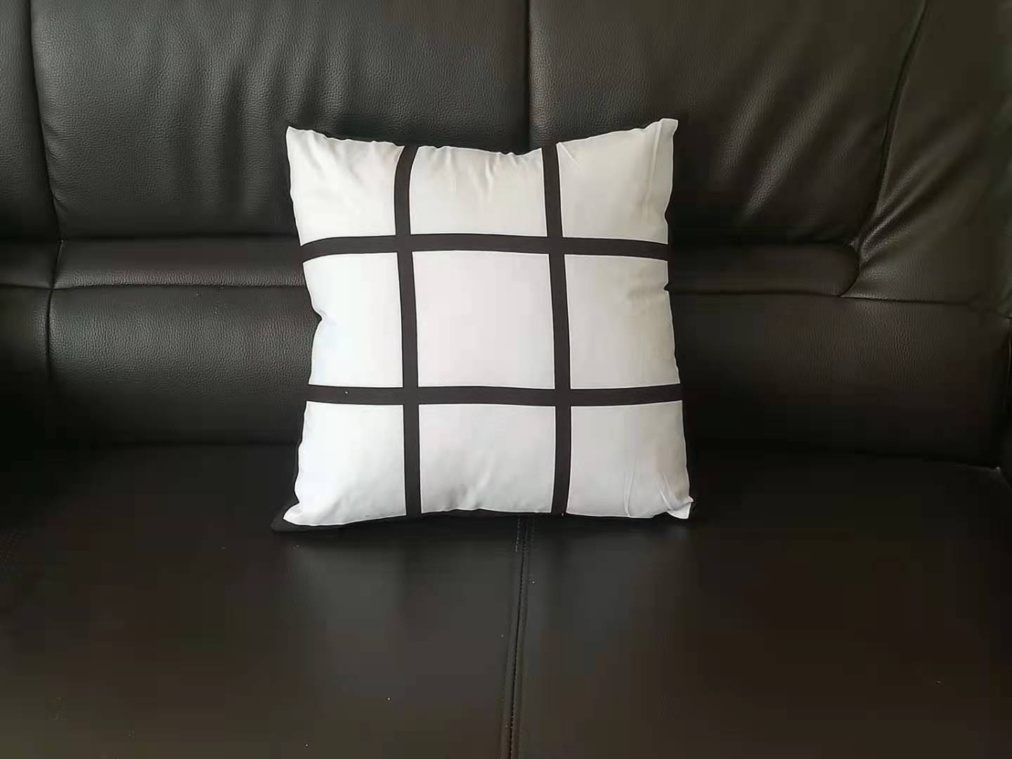 9 panel pillow case Blank Sublimation black grid woven Polyester heat transfer cushion cover throw sofa, As pic
9 panel pillow case Blank Sublimation black grid woven Polyester heat transfer cushion cover throw sofa, As pic