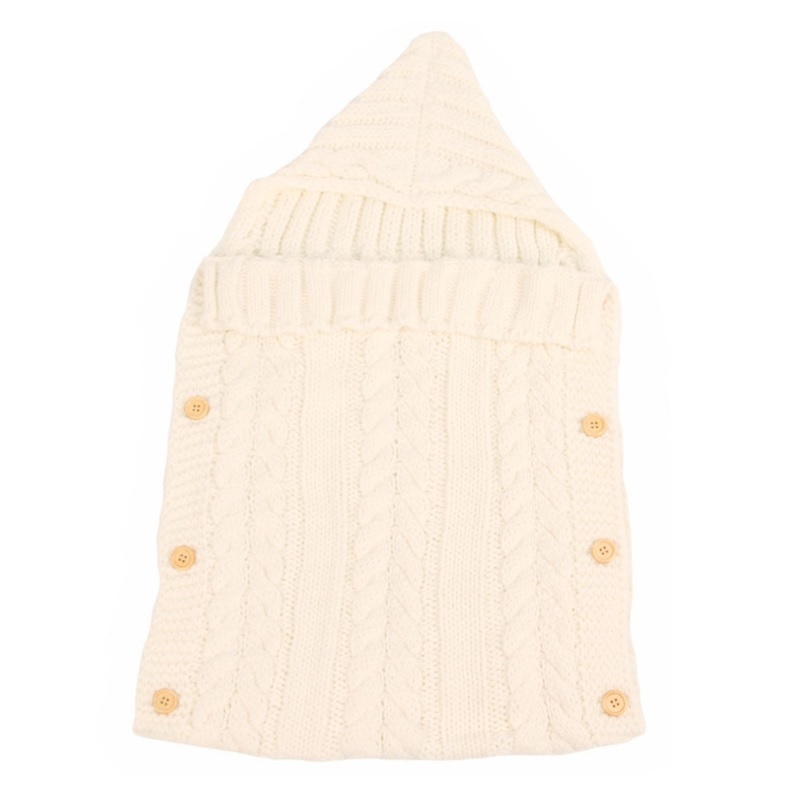 Crochet Newborn Receiving Blankets Photography Props Wool Hooded Envelope Girl Sleeping Bag Baby Boy Bedding Wrap Robe Swaddling 210413