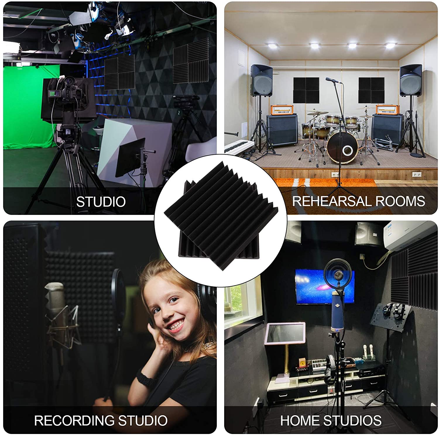 32 PCS Acoustic Foam panel Noise Reduction Insulation Sound Absorbing for Studio3361062