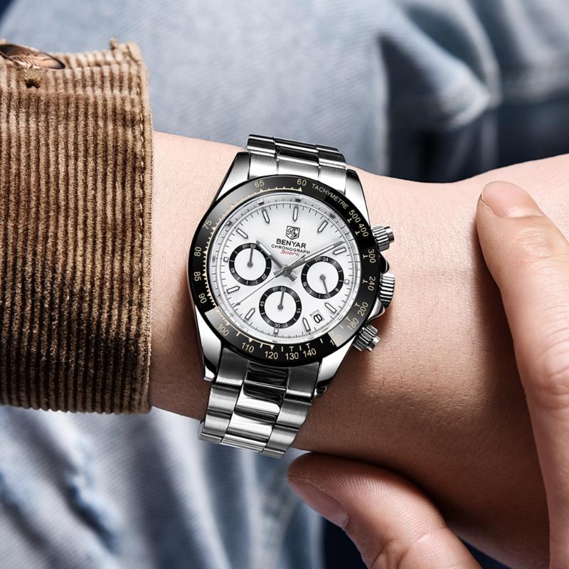 Watches Men Chronograph Male Sport Waterproof Stainless Steel Quartz Watch Relojes Hombre Wristwatches, White
Watches Men Chronograph Male Sport Waterproof Stainless Steel Quartz Watch Relojes Hombre Wristwatches, White