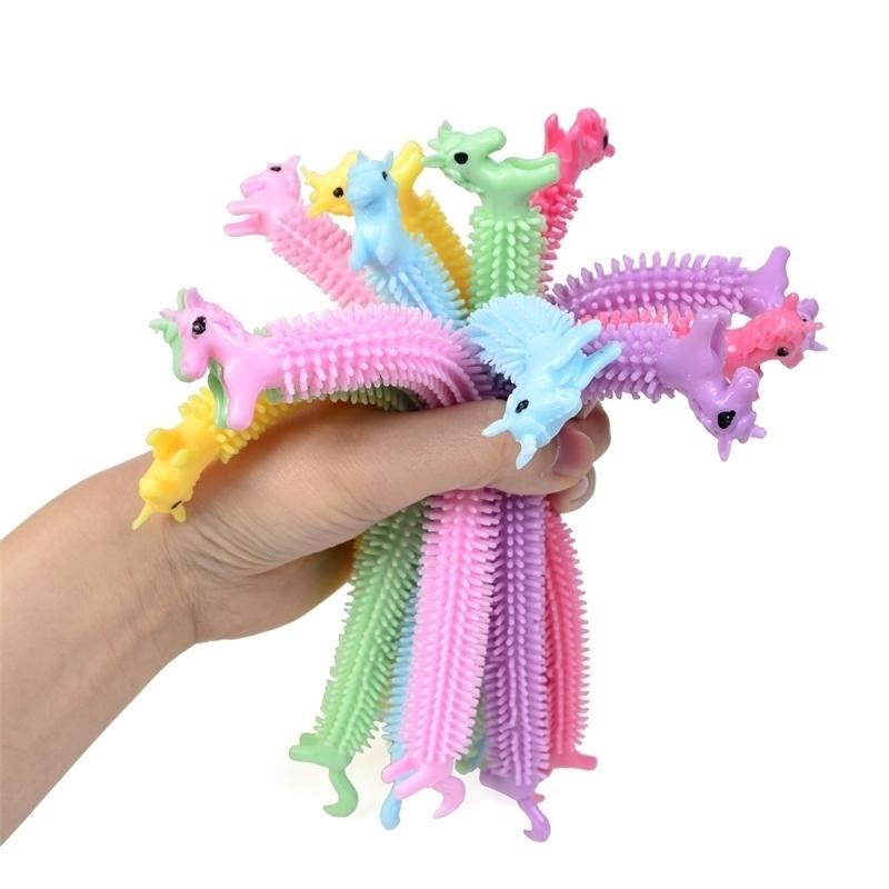 DHL fidget toys Sensory Toy Noodle Rope TPR Stress Reliever Unicorn Malala Le Decompression Pull Ropes Anxiety Relief For Kids Funny
