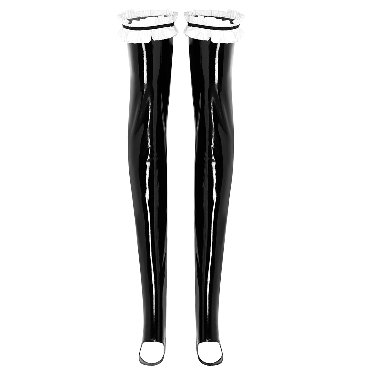 iiniim Women Sexy Latex Tights Pantyhose Wet Look PVC Leather Thigh High Lace Ruffled Stoings for Party Club Wear Hot Lingerie, Black
iiniim Women Sexy Latex Tights Pantyhose Wet Look PVC Leather Thigh High Lace Ruffled Stoings for Party Club Wear Hot Lingerie, Black