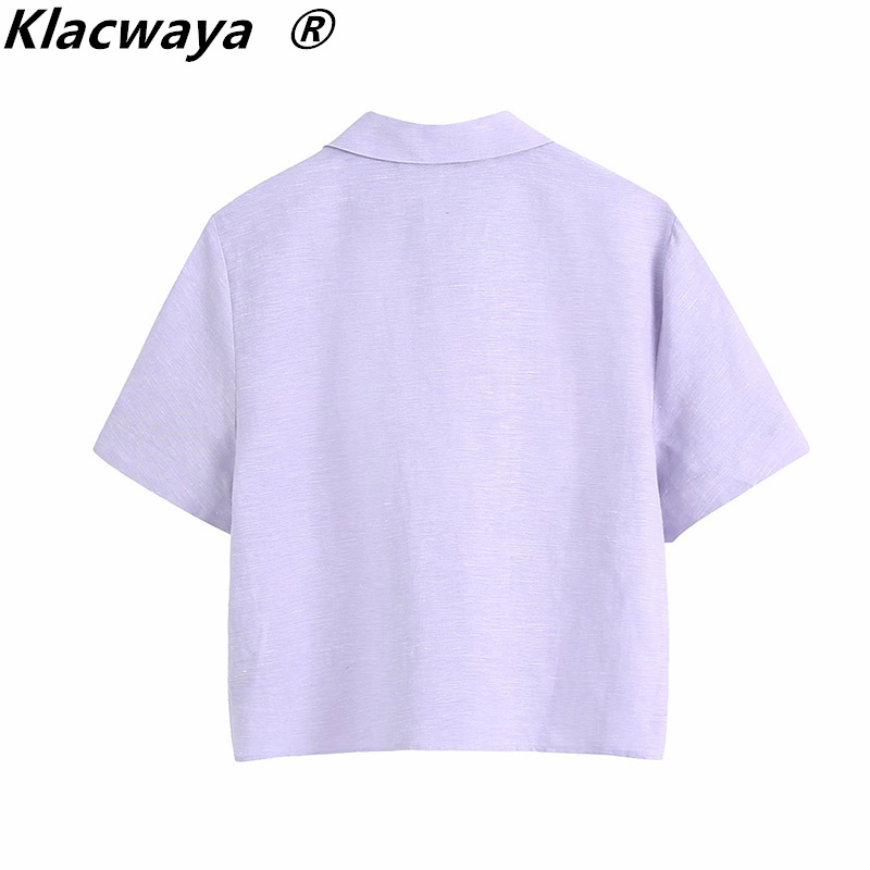 Women Fashion Solid Color Short Smock Blouse Female Single Breasted Kimono Shirt Chic Casual Slim Blusas Tops 210521