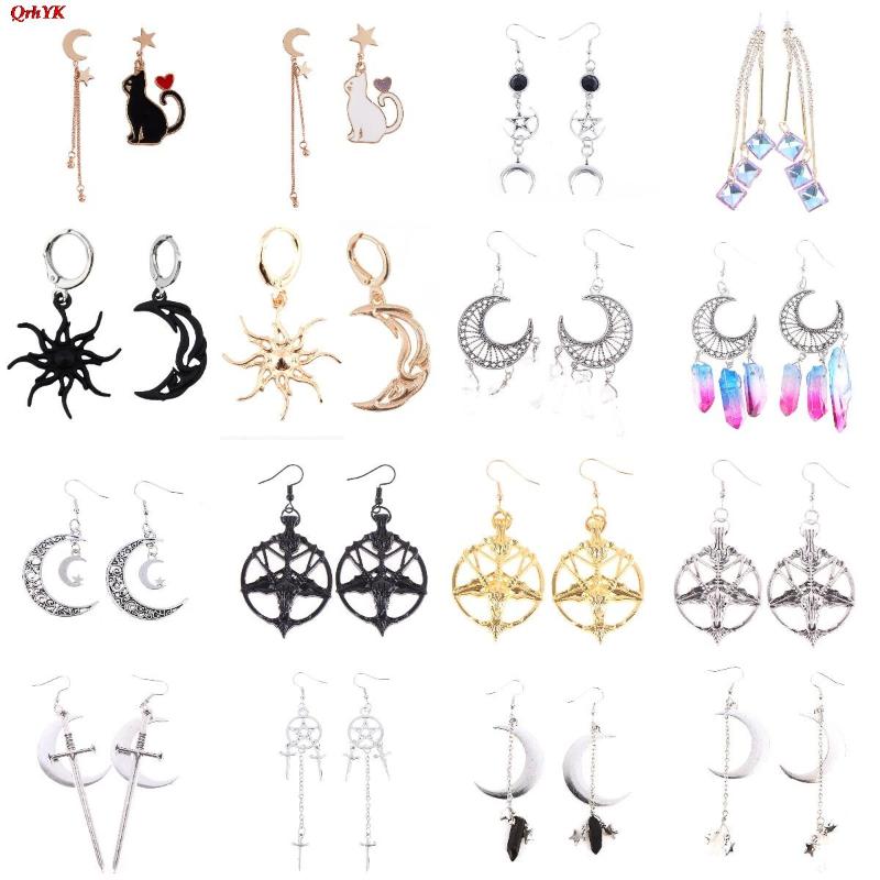 Dangle & Chandelier Crescent Goddess Black Birthstone Earrings And Pentagram Witch Moon Gothic Celestial Jewelry-Sun Jewelry
Dangle & Chandelier Crescent Goddess Black Birthstone Earrings And Pentagram Witch Moon Gothic Celestial Jewelry-Sun Jewelry