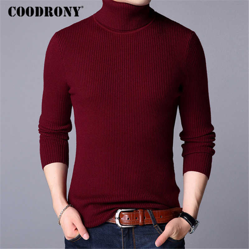 COODRONY Mens Sweaters Autumn Winter Thick Warm Pullover Men Knitted Cashmere Wool Sweater Men Heavy Turtleneck Jumper 8229 210818