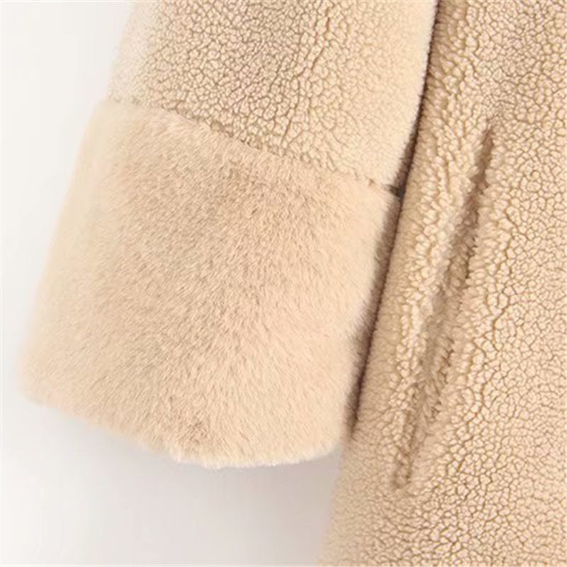 Women Faux Fur Coat Winter Warm Long Teddy Coat Fashion Long Parka Lamb Fur Jacket Female Casual Outwear 210414