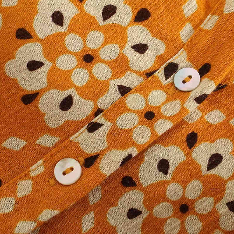 Oversize Women V Neck Straight Dress Spring-autumn Fashion Ladies Casual Loose Female Printed Midi 210515