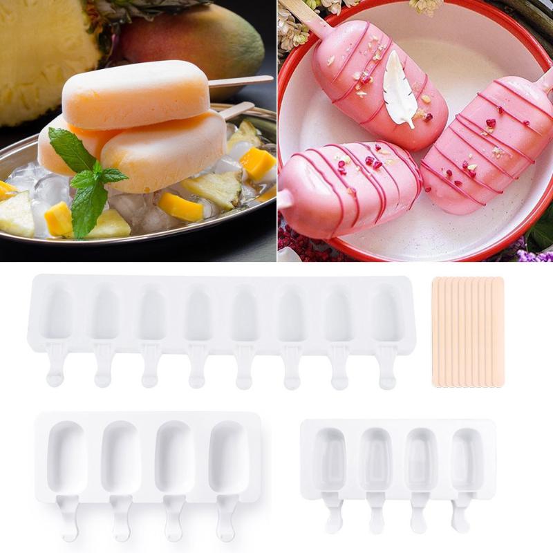 Cell Big Size Silicone Ice Cream Mold Popsicle Molds DIY Homemade Dessert Freezer Fruit Juice Maker Mould With Baking Moulds