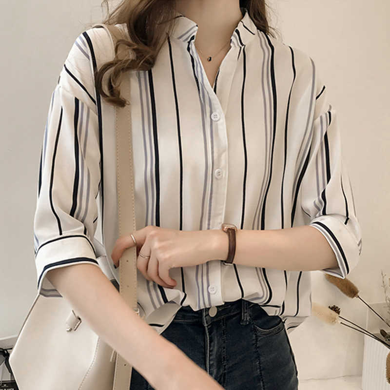 2XL 3XL 4XL Plus Size Blouse Women Tops V-neck Striped White Chiffon Blouse Shirt Women Clothes Short Sleeve Blouse Women C922 210602
2XL 3XL 4XL Plus Size Blouse Women Tops V-neck Striped White Chiffon Blouse Shirt Women Clothes Short Sleeve Blouse Women C922 210602