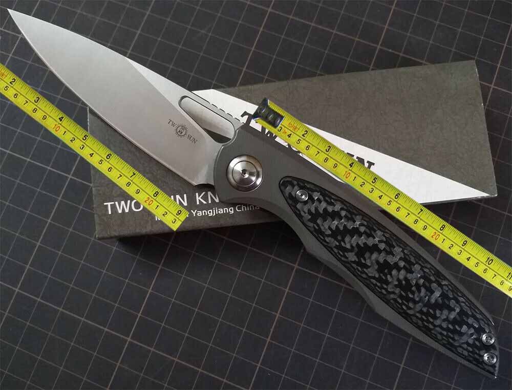 Twosun knives Outdoor Survival 14C28N Titanium Carbon Fiber Fast Open Pocket Folder Knife TS215
Twosun knives Outdoor Survival 14C28N Titanium Carbon Fiber Fast Open Pocket Folder Knife TS215