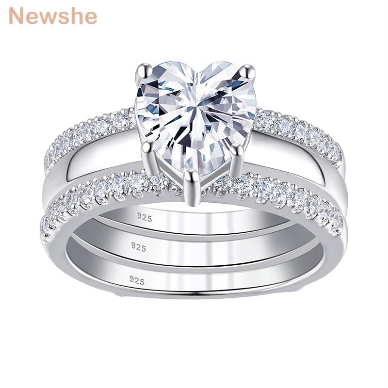 Cluster Rings She Solid 925 Sterling Silver Love Heart Shape Solitaire Engagement Ring Set For Women Guard Wedding Band Zircon BR1159, Golden;silver
Cluster Rings She Solid 925 Sterling Silver Love Heart Shape Solitaire Engagement Ring Set For Women Guard Wedding Band Zircon BR1159, Golden;silver