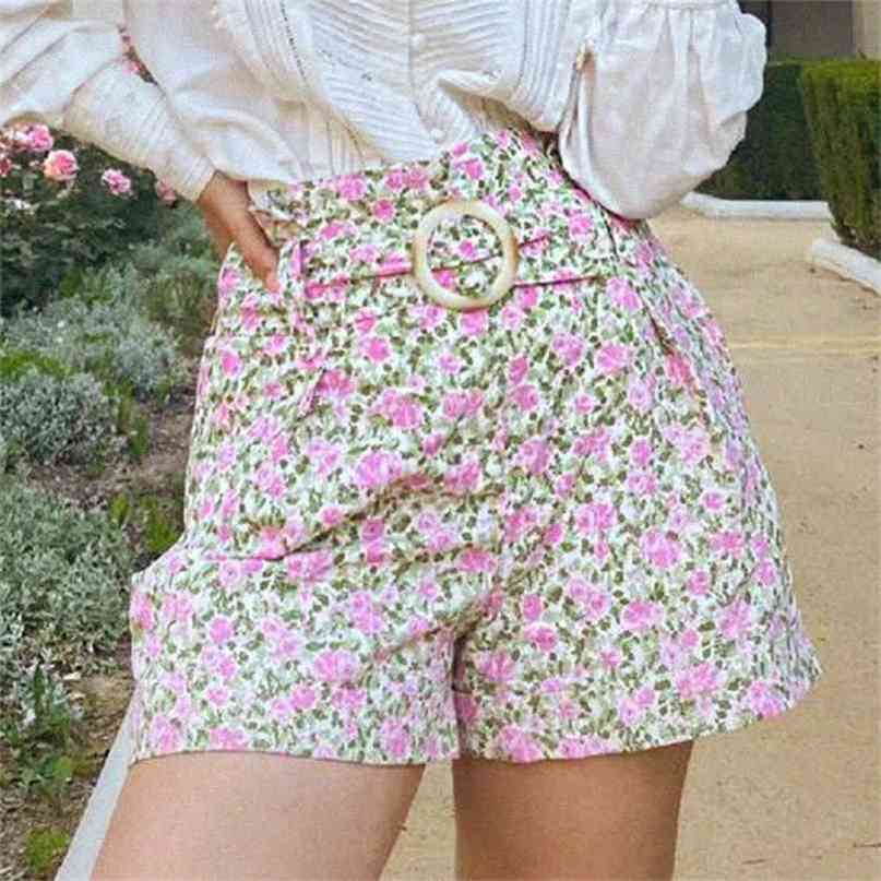 Short Rome Peonies Print High Waist Pockets Loose Casual Femme Belt Elegant Chic taille haute et jambe évasée 210722, Multi
Short Rome Peonies Print High Waist Pockets Loose Casual Femme Belt Elegant Chic taille haute et jambe évasée 210722, Multi