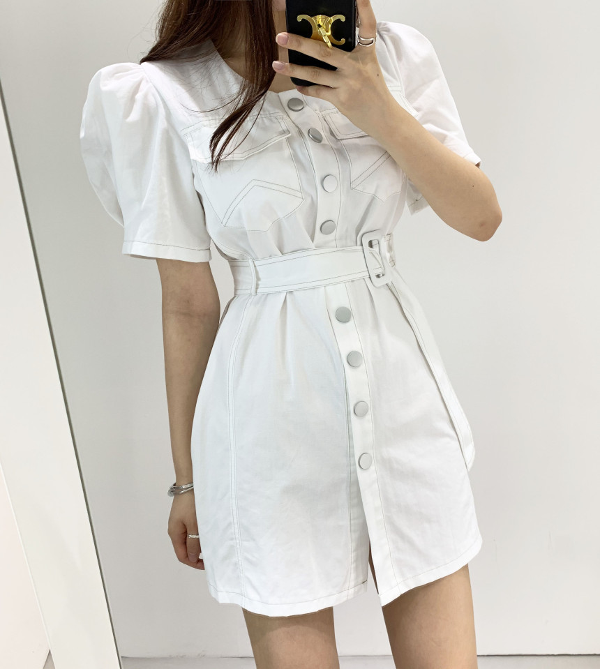 Elegant Women Fashion Chic Mini Dress Summer Ladies A-line Vestidos Single-Breasted Lace Up Female 210519