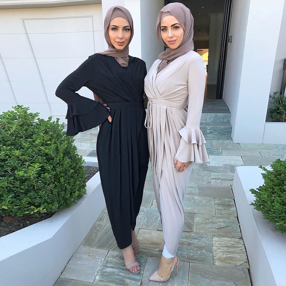 New Spring Flare Sleeve Muslim Abaya Dress Robe Vetement Femme Dubai Turkey Islam Clothing Long Dresses Women Musulman De Mode
New Spring Flare Sleeve Muslim Abaya Dress Robe Vetement Femme Dubai Turkey Islam Clothing Long Dresses Women Musulman De Mode