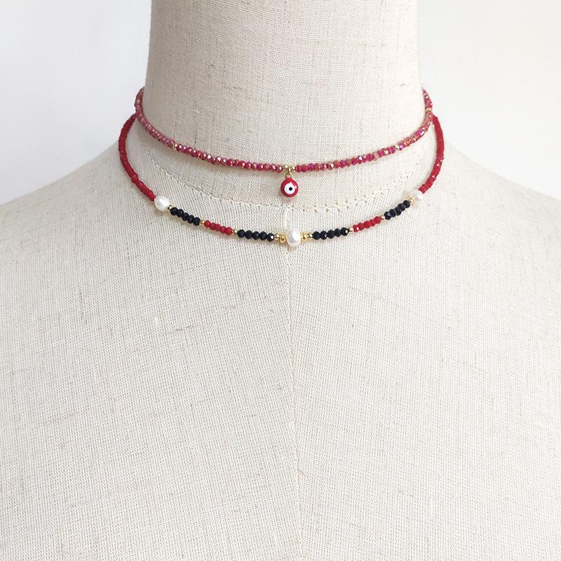 Chokers 2mm Red Black Crystal Bead Necklace Handmade Natural Freshwater Pearl Embellishment Creative Designer Jewelry Christmas Gift
Chokers 2mm Red Black Crystal Bead Necklace Handmade Natural Freshwater Pearl Embellishment Creative Designer Jewelry Christmas Gift