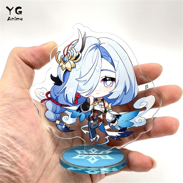50PC Anime Game Genshin Impact Acrylic Figure Stand Shenhe Yunjin Yae Miko Gunnhildr Yoimiya Zhongli Cute Keychain Cosplay Gift New Y220225