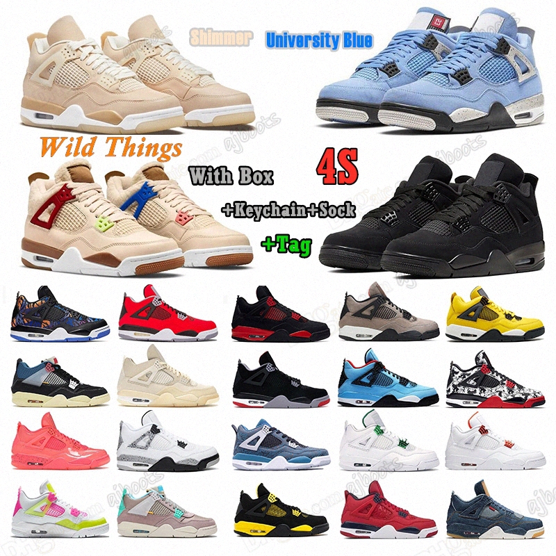 

Designer Jumpman Basketball lightning 4 4s Bred Shoes Where The Wild Things Are shimmer White Oreo University Blue Union Black Cat Fire red mens jorden4s jordan4s sneaker