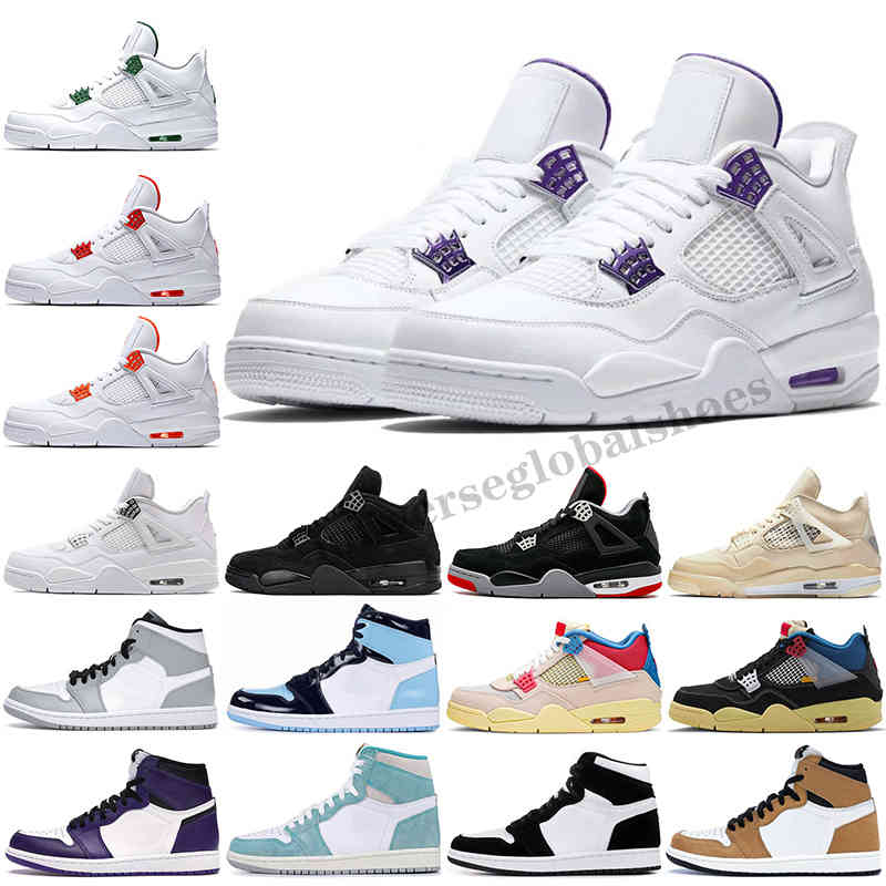 Jumpman 4 4s Metallic Purple White Sail Union Black Basketball Shoes 1s 1 High OG UNC Dark Mocha Obsidian Fearless Men Women Sneakers, #49
Jumpman 4 4s Metallic Purple White Sail Union Black Basketball Shoes 1s 1 High OG UNC Dark Mocha Obsidian Fearless Men Women Sneakers, #49