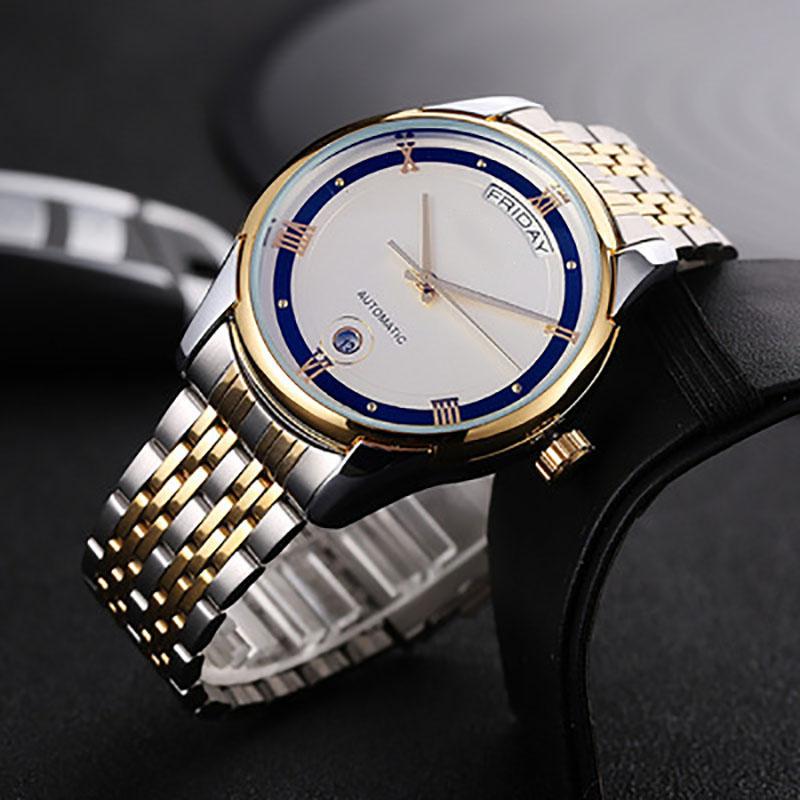 Wristwatches 2021 Fashion Men's Watch Fully Automatic Stainless Steel With Waterproof Calendar Business Ring Round Japanese Movement, Style 2
Wristwatches 2021 Fashion Men's Watch Fully Automatic Stainless Steel With Waterproof Calendar Business Ring Round Japanese Movement, Style 2