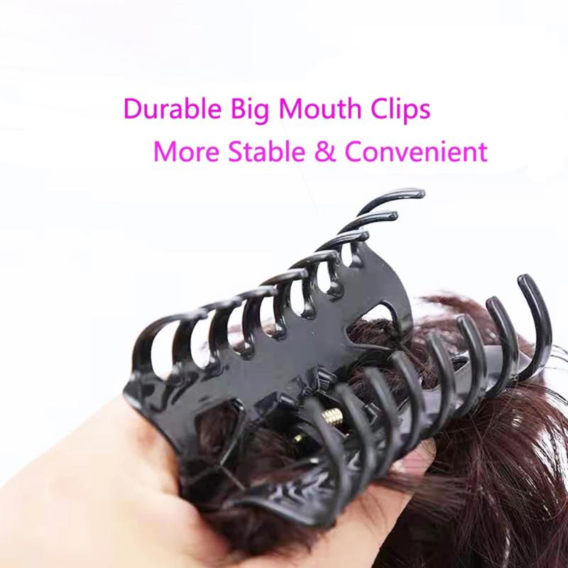 Synthetic Wigs Beiyufei Long Ponytail Wave Hair Ombre Color Brazilian Claw Ponytails Clip women wigs