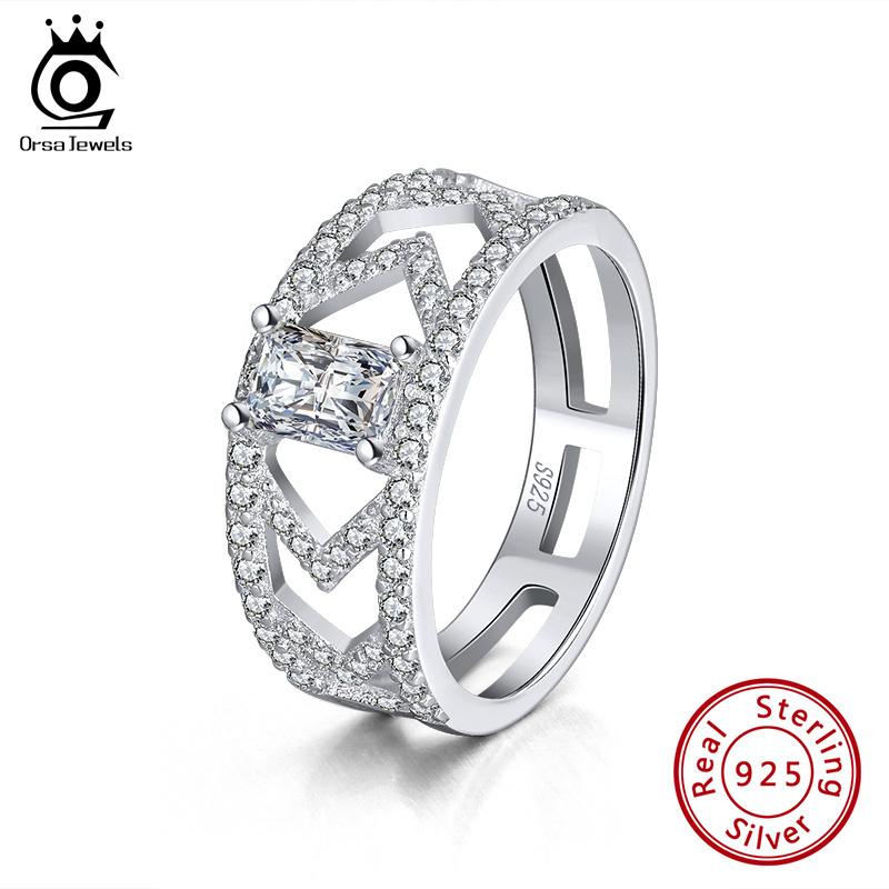Cluster Rings ORSA JEWELS 925 Silver Korean Style Wedding For Women With Big Zircon Stone Hollow Finger Jewelry OSR209, Golden;silver
Cluster Rings ORSA JEWELS 925 Silver Korean Style Wedding For Women With Big Zircon Stone Hollow Finger Jewelry OSR209, Golden;silver