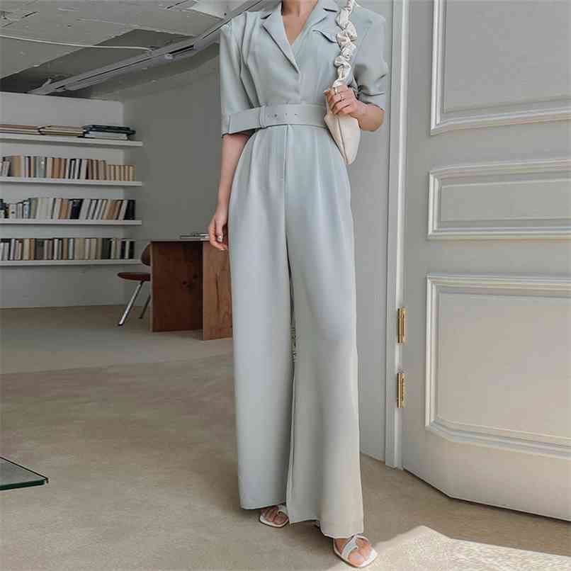 Summer Fall Suit Jumpsuit Women Elegant Ladies Lapel Short Sleeve Slim High waist Wide leg Pant Overalls Combinaison Femme 210602, Picture color
Summer Fall Suit Jumpsuit Women Elegant Ladies Lapel Short Sleeve Slim High waist Wide leg Pant Overalls Combinaison Femme 210602, Picture color