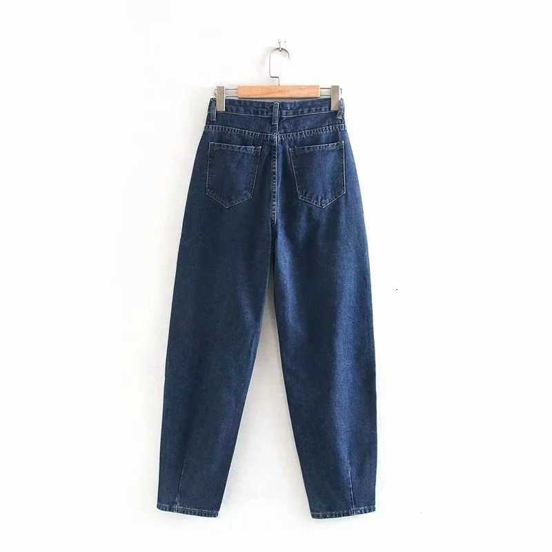 Jeans Woman Loose Casual Harem Pants friends Mom Jeans Streetwear Denim Pants Women Pleated Pocket Trousers Jean Femme LY191203