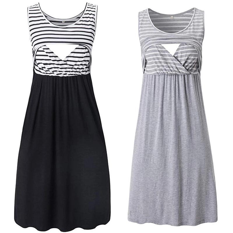 Maternity Dresses Women's Sleeveless Nursing Dress Stripe Breastfeeding Pregnancy Clothes Pregnant Women Summer Soft, 003
Maternity Dresses Women's Sleeveless Nursing Dress Stripe Breastfeeding Pregnancy Clothes Pregnant Women Summer Soft, 003