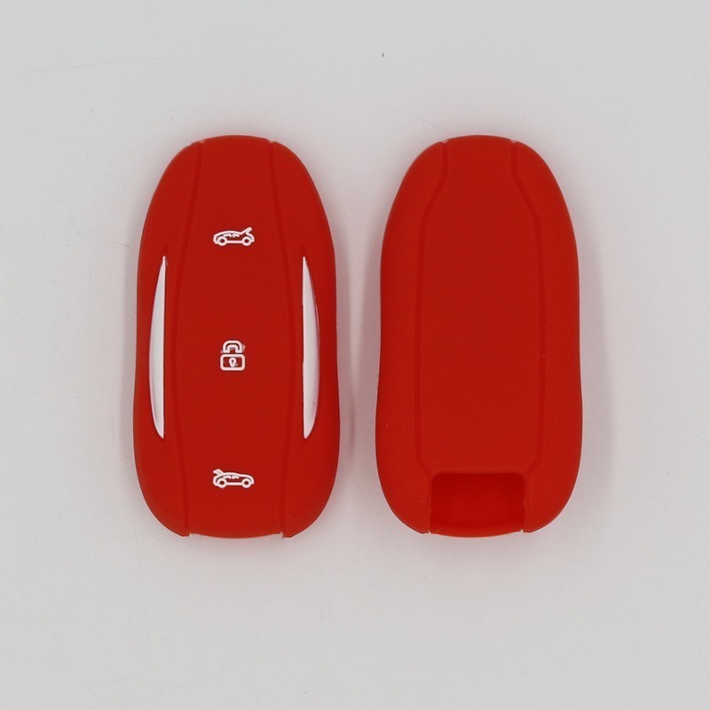 Silicone Rubber Car Key Case Ring For Tesla Model 3 S X Y Remote Keyless Fob Shell Cover Protector Auto Accessories