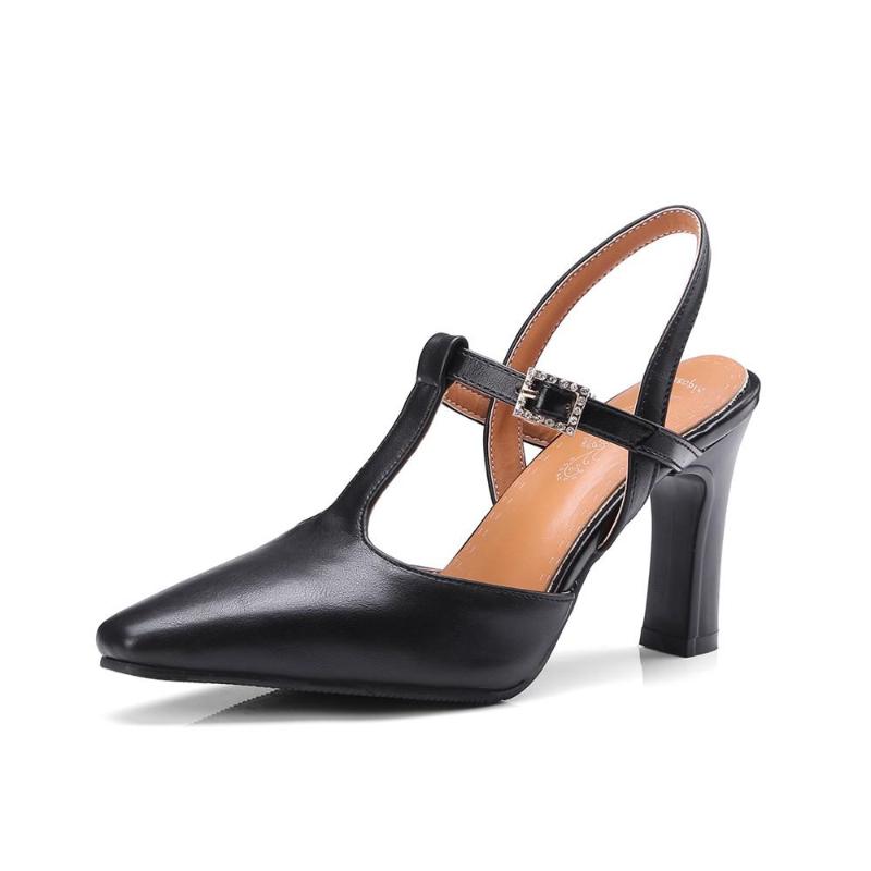 Sandals 2022 Women Slingback Summer Female Shoes Woman Square Toe T-strap High Heels Size 34-46 Party Club Drop Sale