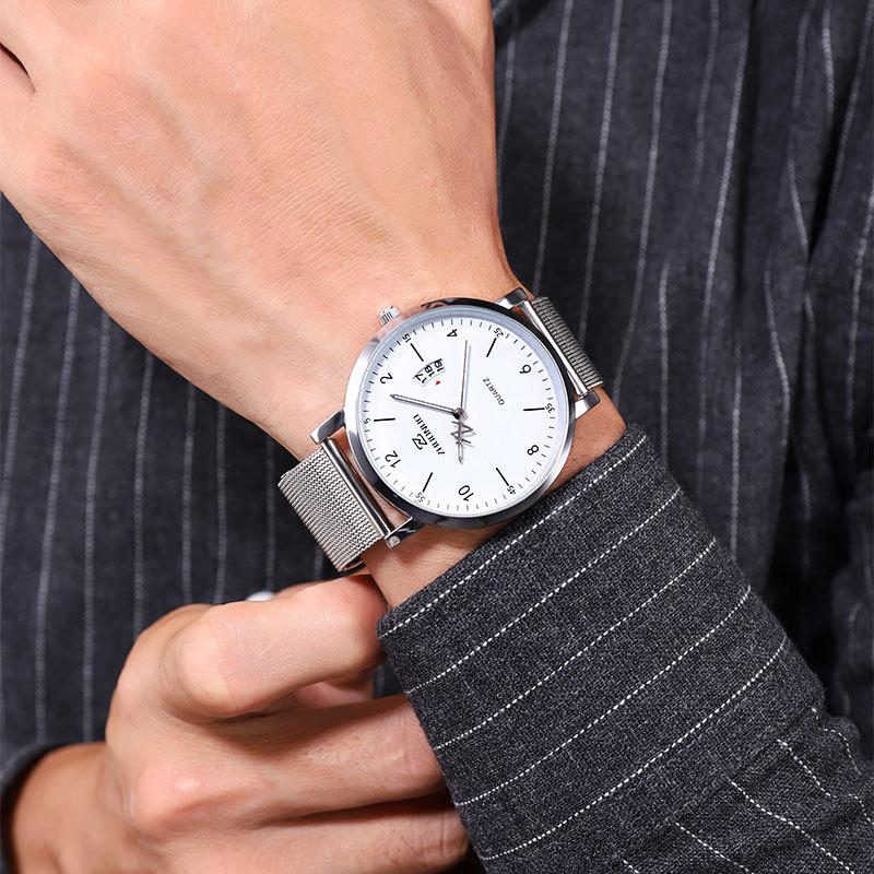 Wristwatches Quartz Men's Watch Stainless Steel Fashion Sports Wristwatch Simple Couple Watches Calendar Gifts For Man Relogio Masculino, Slivery;brown
Wristwatches Quartz Men's Watch Stainless Steel Fashion Sports Wristwatch Simple Couple Watches Calendar Gifts For Man Relogio Masculino, Slivery;brown