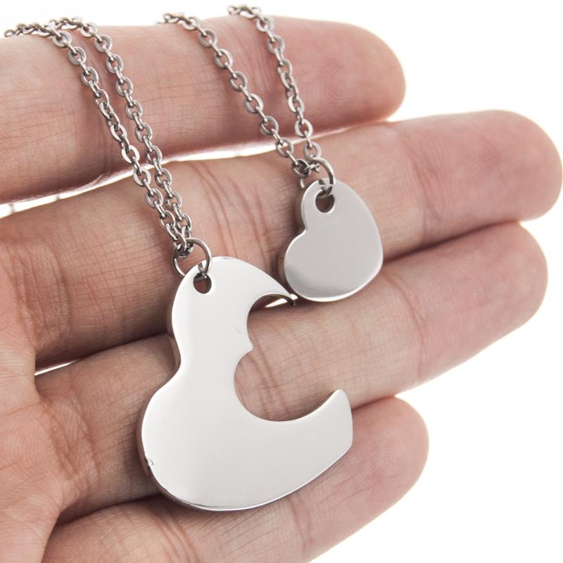 Pendant Necklaces 100% Stainless Steel Heart Jigsaw Puzzle Pendants Couple Necklace Choker Mirror Polished
Pendant Necklaces 100% Stainless Steel Heart Jigsaw Puzzle Pendants Couple Necklace Choker Mirror Polished