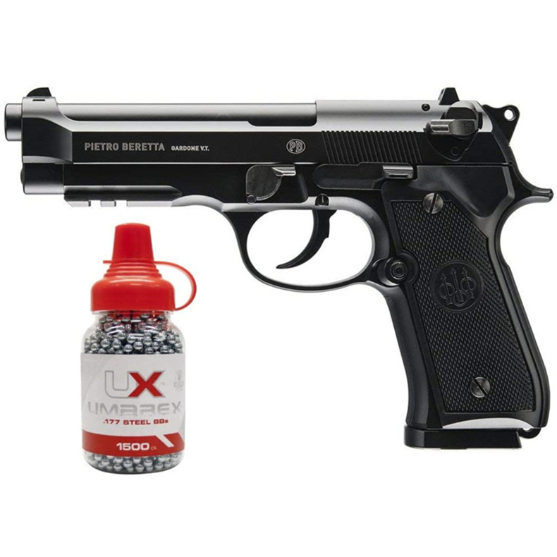 Umarex B eretta Fully Licensed 92A1 CO2 Full Semi/Full Auto Blowback Airgun Black W/Free 1500 .177 metal painting