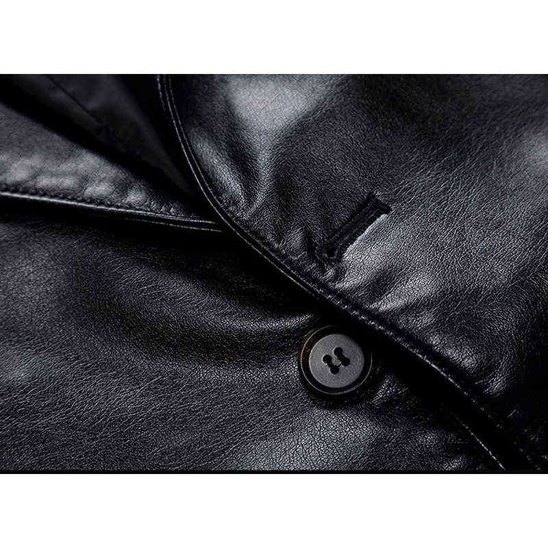 Fashion Leather Jackets Men's Jacket Button Outwear Men's Coats Spring Autumn PU Jacket Coat Plus Size 5XL 6XL 7XL 211111