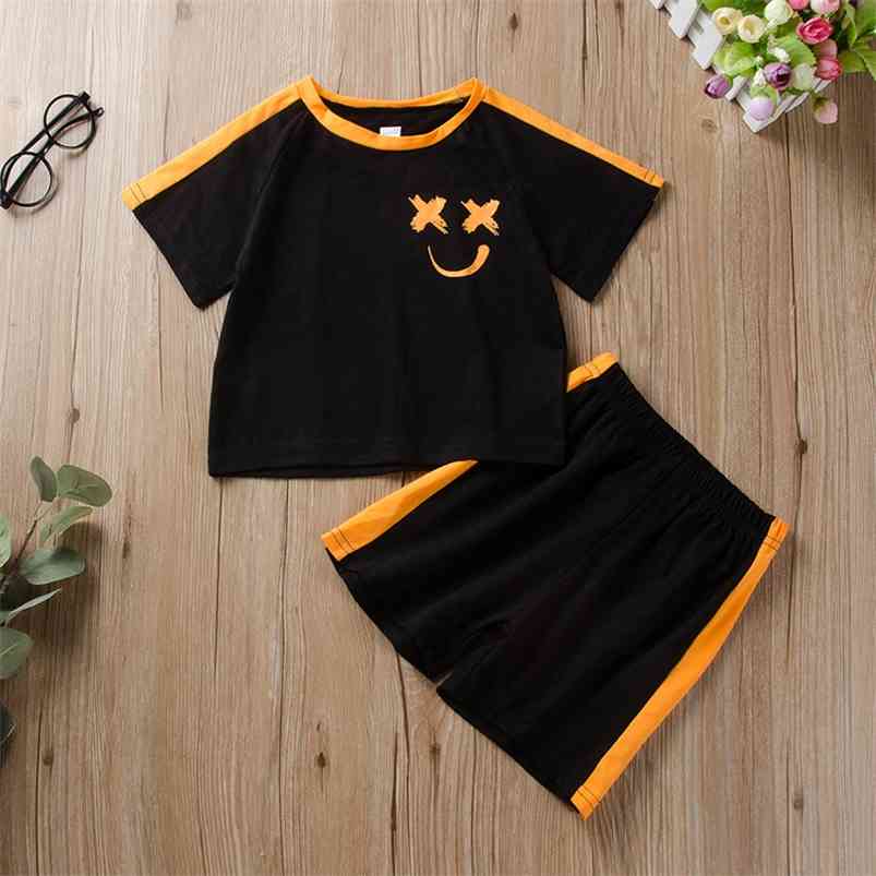 Summer Children Sets Casual Short Sleeve Print T-shirt Patchwork Shorts 2Pcs Boys Clothes 1-6T 210629, Black
Summer Children Sets Casual Short Sleeve Print T-shirt Patchwork Shorts 2Pcs Boys Clothes 1-6T 210629, Black