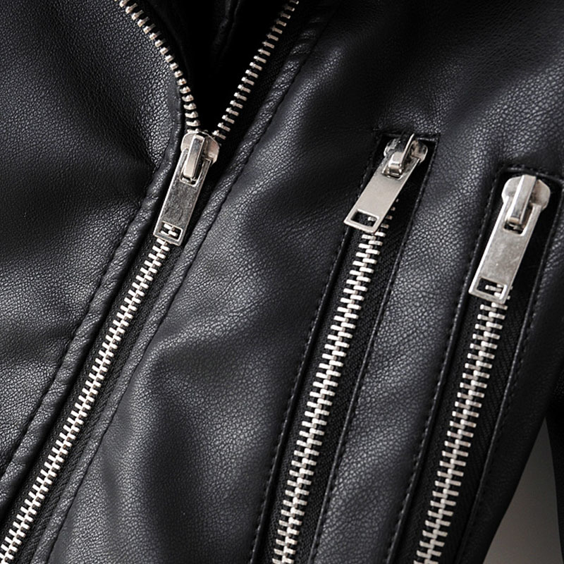 PU Beige Long-sleeved Lapel Simple Basic Locomotive Women's Jacket Autumn Slim Zipper Chic Female Coat Red Black Top 210507