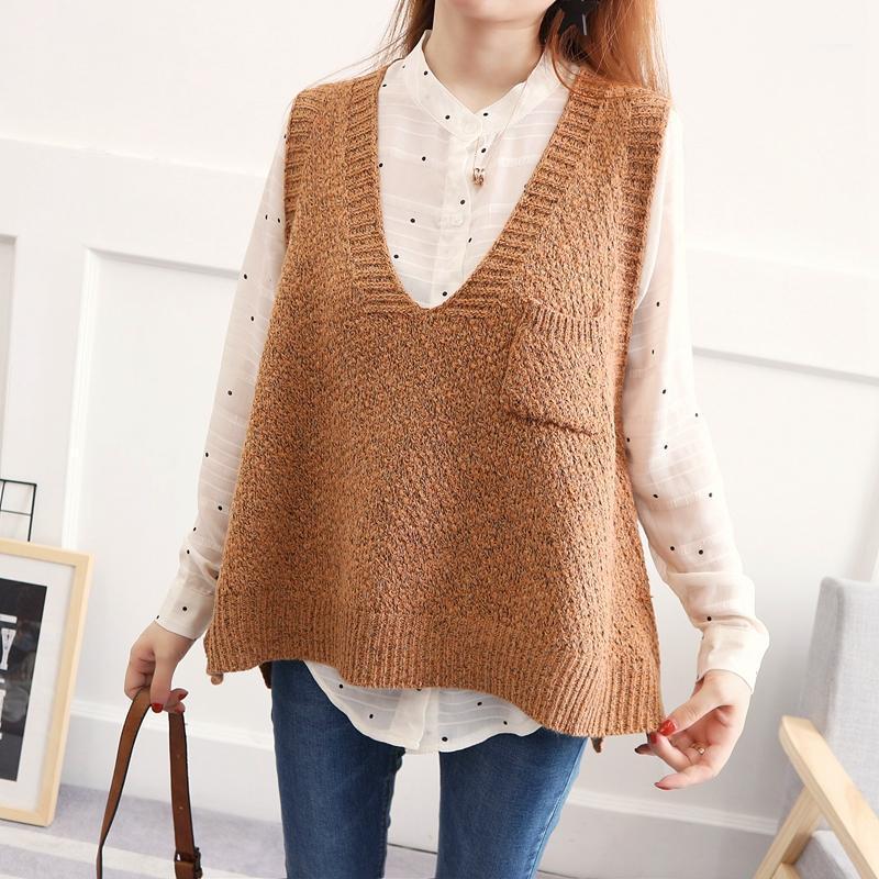 Spring Autumn Large Size Sweater Vest Korean Version Pocket Short V-neck Sleeveless Loose Pullover Sweater. Cc9561, Gold
Spring Autumn Large Size Sweater Vest Korean Version Pocket Short V-neck Sleeveless Loose Pullover Sweater. Cc9561, Gold