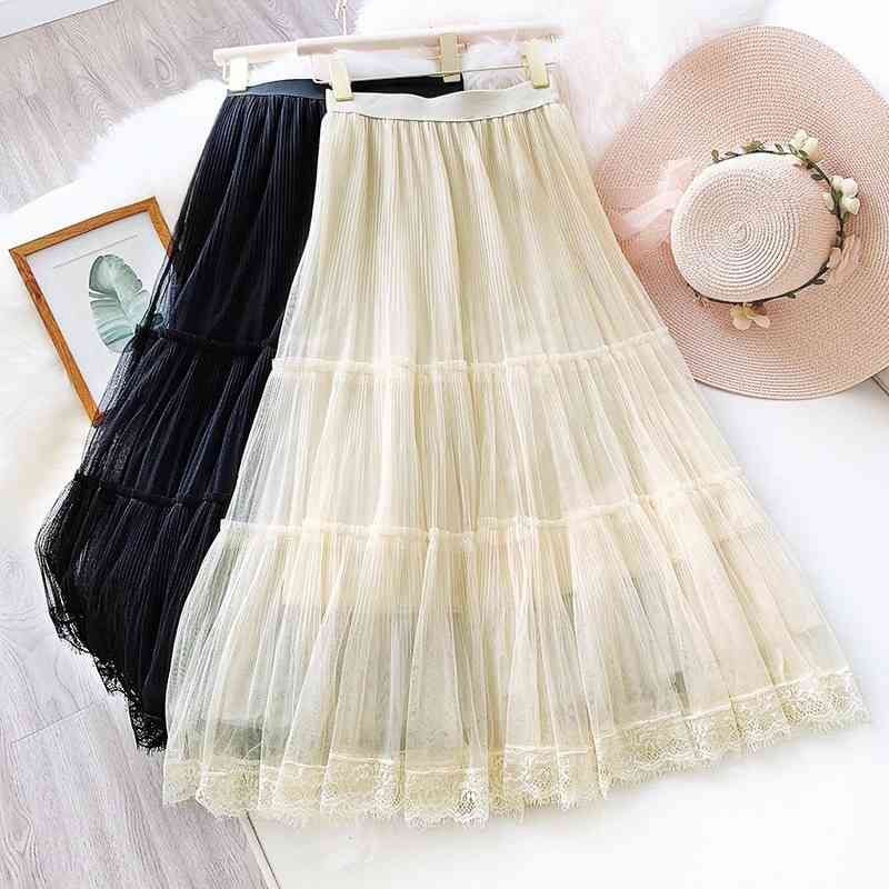 A-Line Skirt Women Spring Summer Tulle s Black Lace Long Mesh Slim Elastic High Waist Pleated s Gray Saias 210603, Apricot
A-Line Skirt Women Spring Summer Tulle s Black Lace Long Mesh Slim Elastic High Waist Pleated s Gray Saias 210603, Apricot