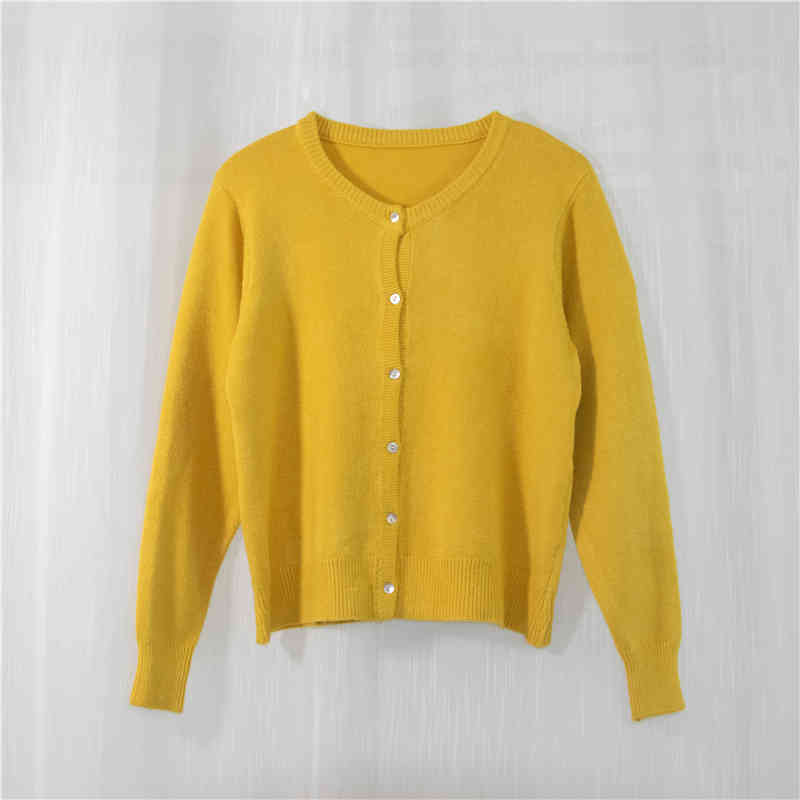 Single-breasted Sweaters Autumn Knitwear Tops Women OL Long Sleeve Loose Knitted Cardigan Sweater Coat 6 Colors 210421