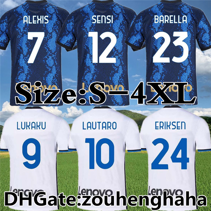 INTER soccer jersey LUKAKU MILAN VIDAL BARELLA LAUTARO ERIKSEN Football Shirt Kit ALEXIS HAKIMI Maillots Foot uniforms men Home away Size S-4XL
INTER soccer jersey LUKAKU MILAN VIDAL BARELLA LAUTARO ERIKSEN Football Shirt Kit ALEXIS HAKIMI Maillots Foot uniforms men Home away Size S-4XL
