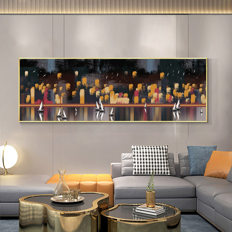 Abstract Oil Painting Printed on Canvas Graffiti Sailboat Modern Poster Big Size Canvas Print for Living Room Home Decoration