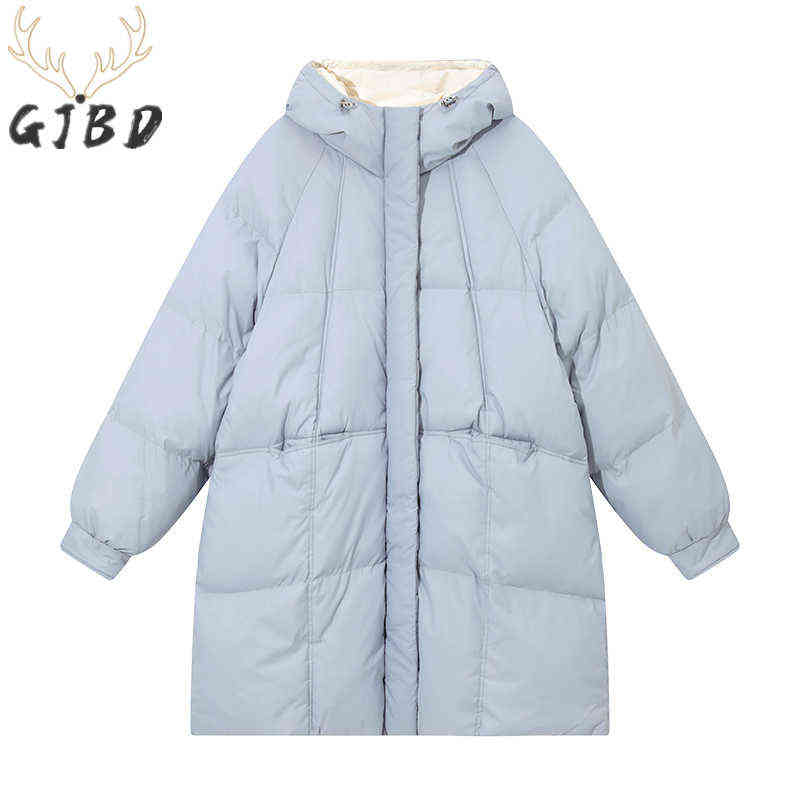 Women's Down Feather Jackets Coat Winter Baggy Thickening Warm Bubble Long Oversized Female Puffer Cotton Padded Jacket Outwear 211221