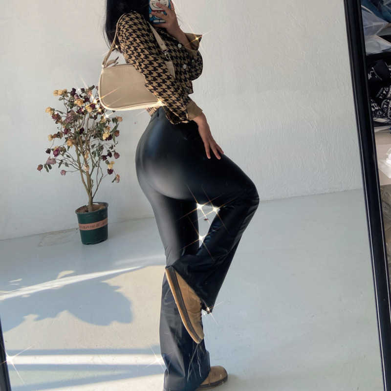 WOMENGAGA Sexy Girl Leather Pu Pant's High Waist Slim Plush PU Trumpet Trousers Wide Leg QPWR 210603, Black
WOMENGAGA Sexy Girl Leather Pu Pant's High Waist Slim Plush PU Trumpet Trousers Wide Leg QPWR 210603, Black