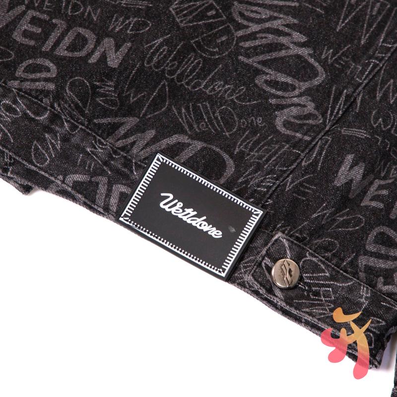 We11done Jacket Retro Distressed Full Graffiti Signed Denim High Quality Cotton Tops Men Women Oversized Welldone Casual Jackets Men's