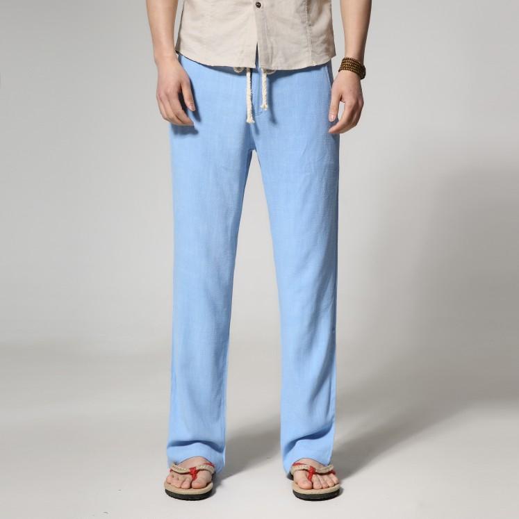 Men's Pants Lightweight Cotton Linen Straight Loose Trousers 2021 Spring Summer Classic Style Business Casual Men Brand Thin