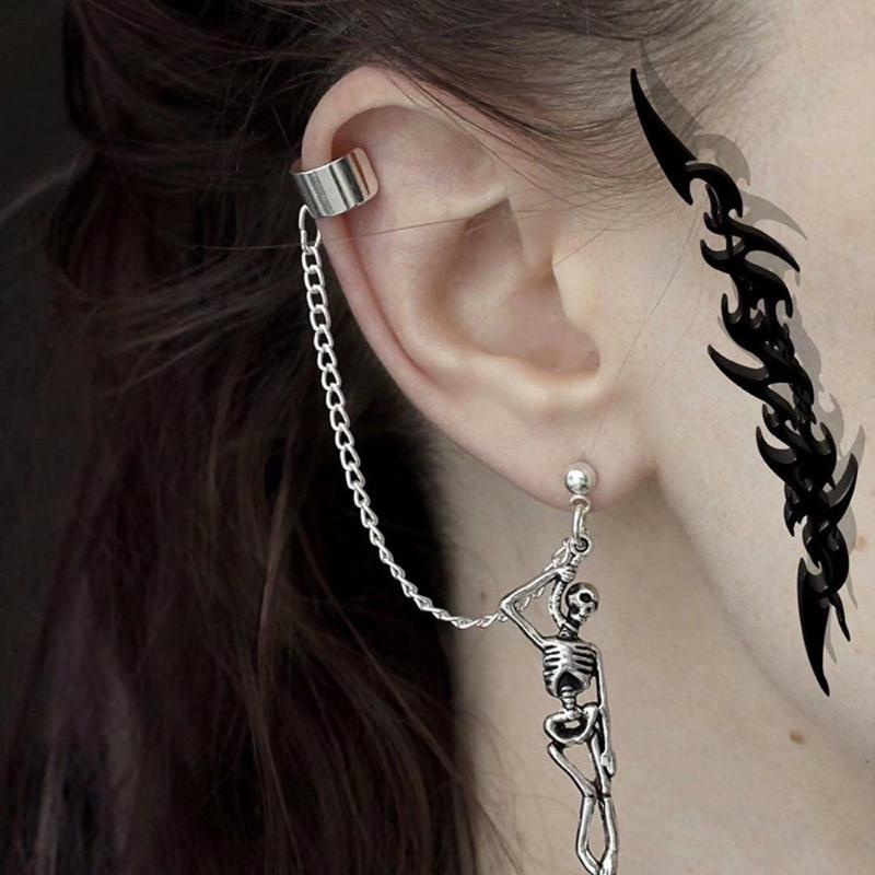 Stud Novelty Skull Earrings Europe America Dark Gothic Punk Hip Hop Skeleton Asymmetrical Halloween Party Jewelry Gift, Golden;silver
Stud Novelty Skull Earrings Europe America Dark Gothic Punk Hip Hop Skeleton Asymmetrical Halloween Party Jewelry Gift, Golden;silver