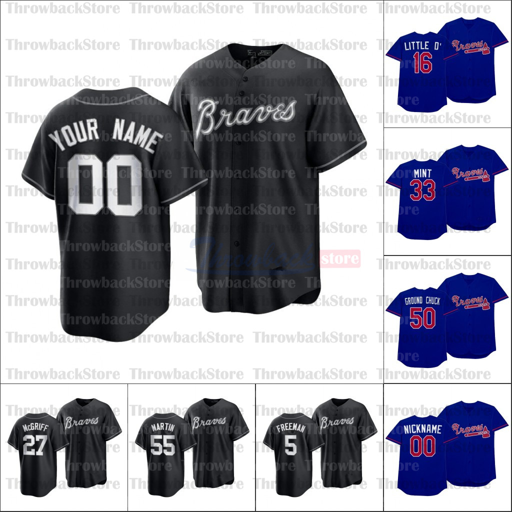 2021 Players' Weekend All Black Fashion Atlanta Jerseys 13 Ronald 15 Sean Newcomb 44 Hank Aaron 27 Riley 40 Soroka 2- BJ Upton 11- Ender, Blue;black
2021 Players' Weekend All Black Fashion Atlanta Jerseys 13 Ronald 15 Sean Newcomb 44 Hank Aaron 27 Riley 40 Soroka 2- BJ Upton 11- Ender, Blue;black