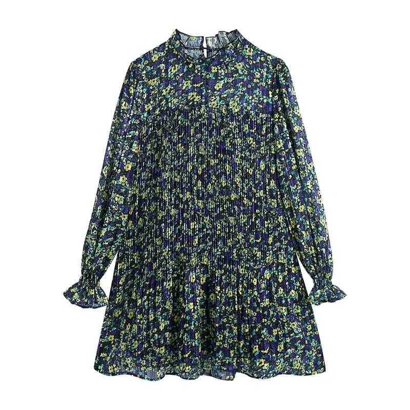 Women Spring Chiffon Floral Dress Puff Sleeve Mini Pleated Straight Casual Vintage Beach es WB1030 210525, Green
Women Spring Chiffon Floral Dress Puff Sleeve Mini Pleated Straight Casual Vintage Beach es WB1030 210525, Green