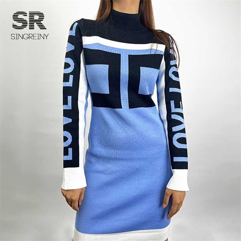 SINGREINY Autumn Letter Print Knitted Dress Female Retro Elastic Slim Sheath es Winter Warm Bodycon Sweater 211110, Red
SINGREINY Autumn Letter Print Knitted Dress Female Retro Elastic Slim Sheath es Winter Warm Bodycon Sweater 211110, Red