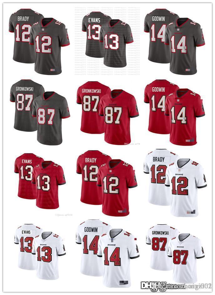 Men Women Youth Tampa Bay Buccaneers 14 Chris Godwin Red 12 Tom Brady Grey 87 Rob Gronkowski White Football Jersey 13 Mike Evans, Black;red 
Men Women Youth Tampa Bay Buccaneers 14 Chris Godwin Red 12 Tom Brady Grey 87 Rob Gronkowski White Football Jersey 13 Mike Evans, Black;red